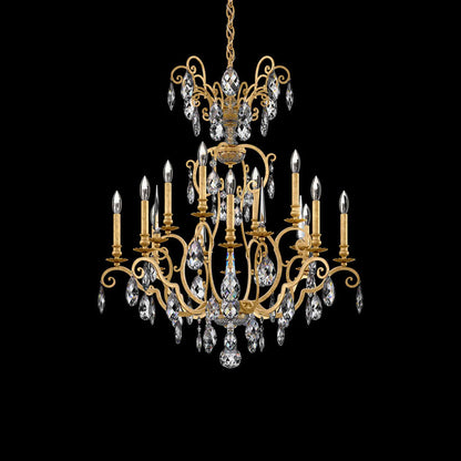 Renaissance Nouveau Chandelier in Heirloom Gold (12-Light).