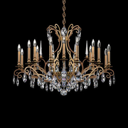 Renaissance Nouveau Chandelier in Etruscan Gold (18-Light).