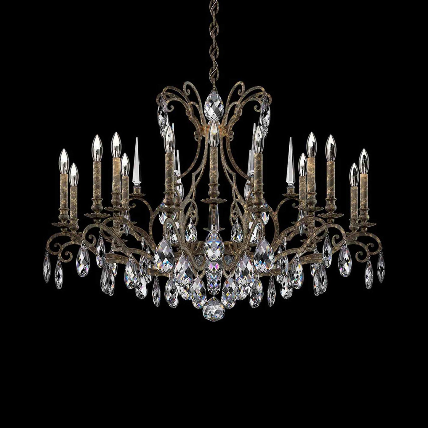 Renaissance Nouveau Chandelier in Heirloom Bronze (18-Light).