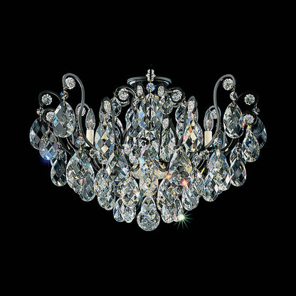 Renaissance Semi Flush Mount Ceiling Light in Black (Heritage Handcut Crystal/8-Light).