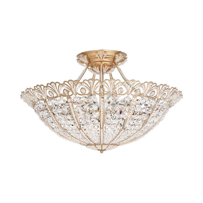 Rivendell Semi Flush Mount Ceiling Light in French Gold (Clear Radiance Crystal/17-Light).