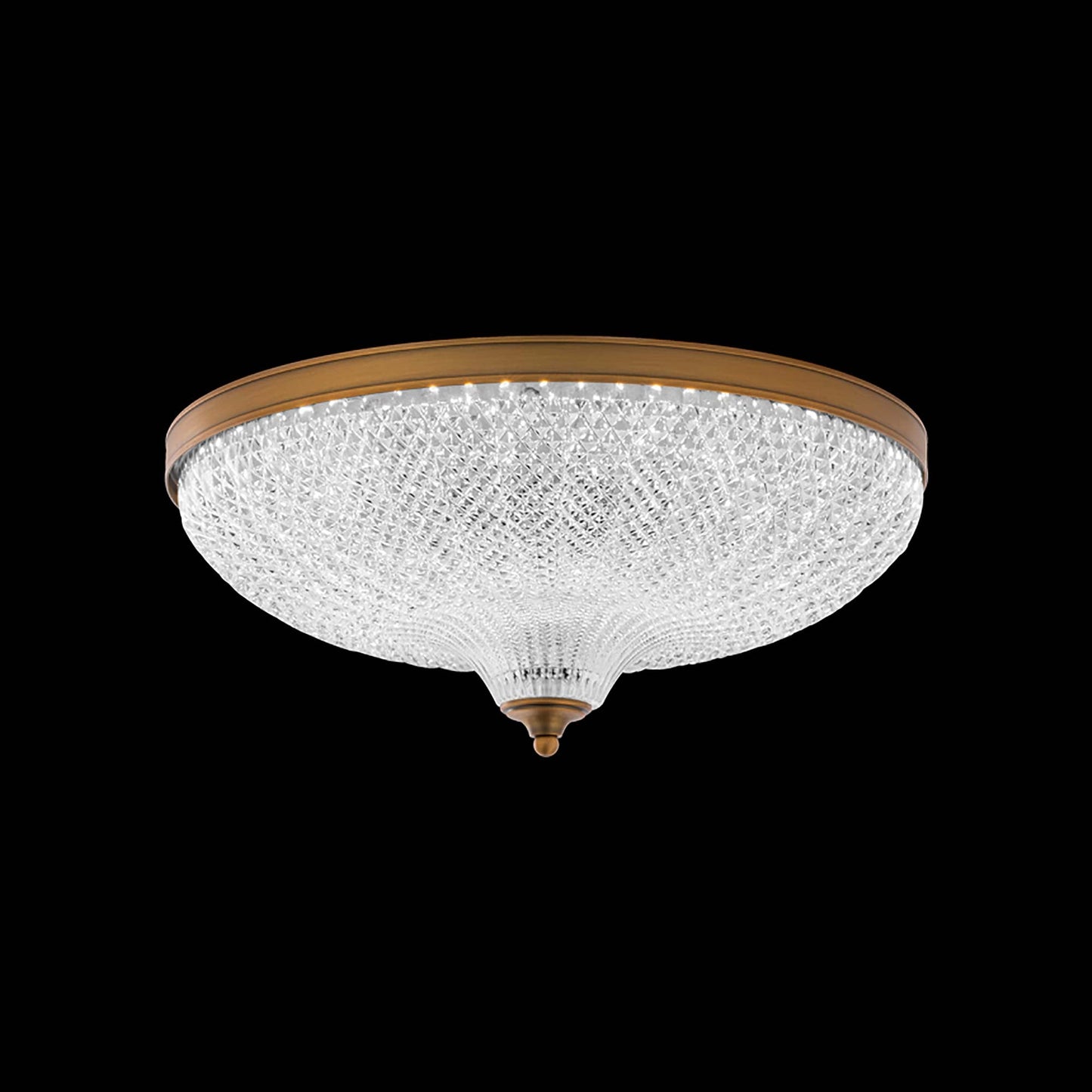 Roma LED Flush Mount Ceiling Light in Aged Brass (16-Inch).