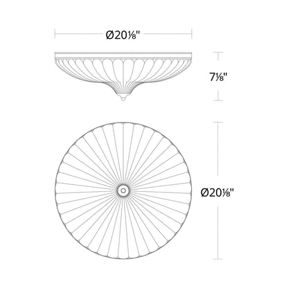 Roma LED Flush Mount Ceiling Light - line drawing.