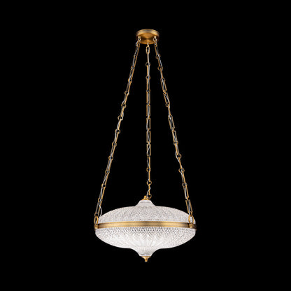 Roma LED Pendant Light in Aged Brass.