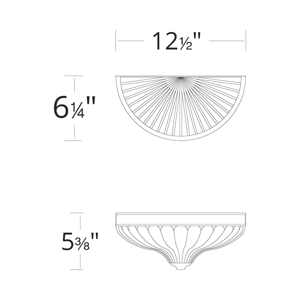 Roma LED Wall Light - line drawing.