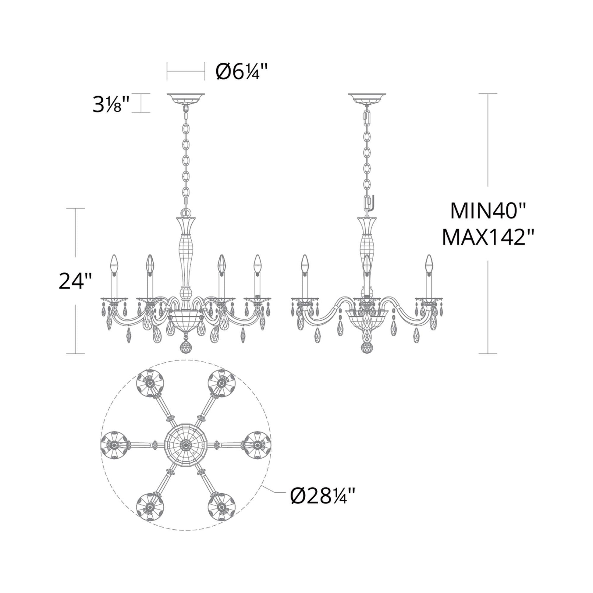 San Marco Chandelier - line drawing.