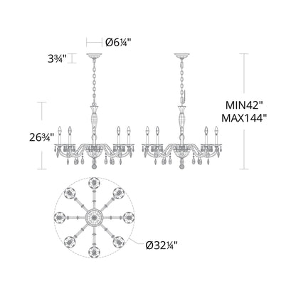 San Marco Chandelier - line drawing.