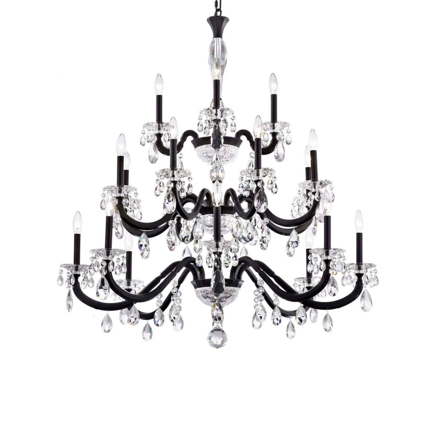 San Marco Multi Tier Chandelier in Black (20-Light).