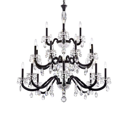 San Marco Multi Tier Chandelier in Black (20-Light).