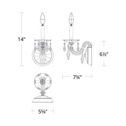 San Marco Wall Light - line drawing.