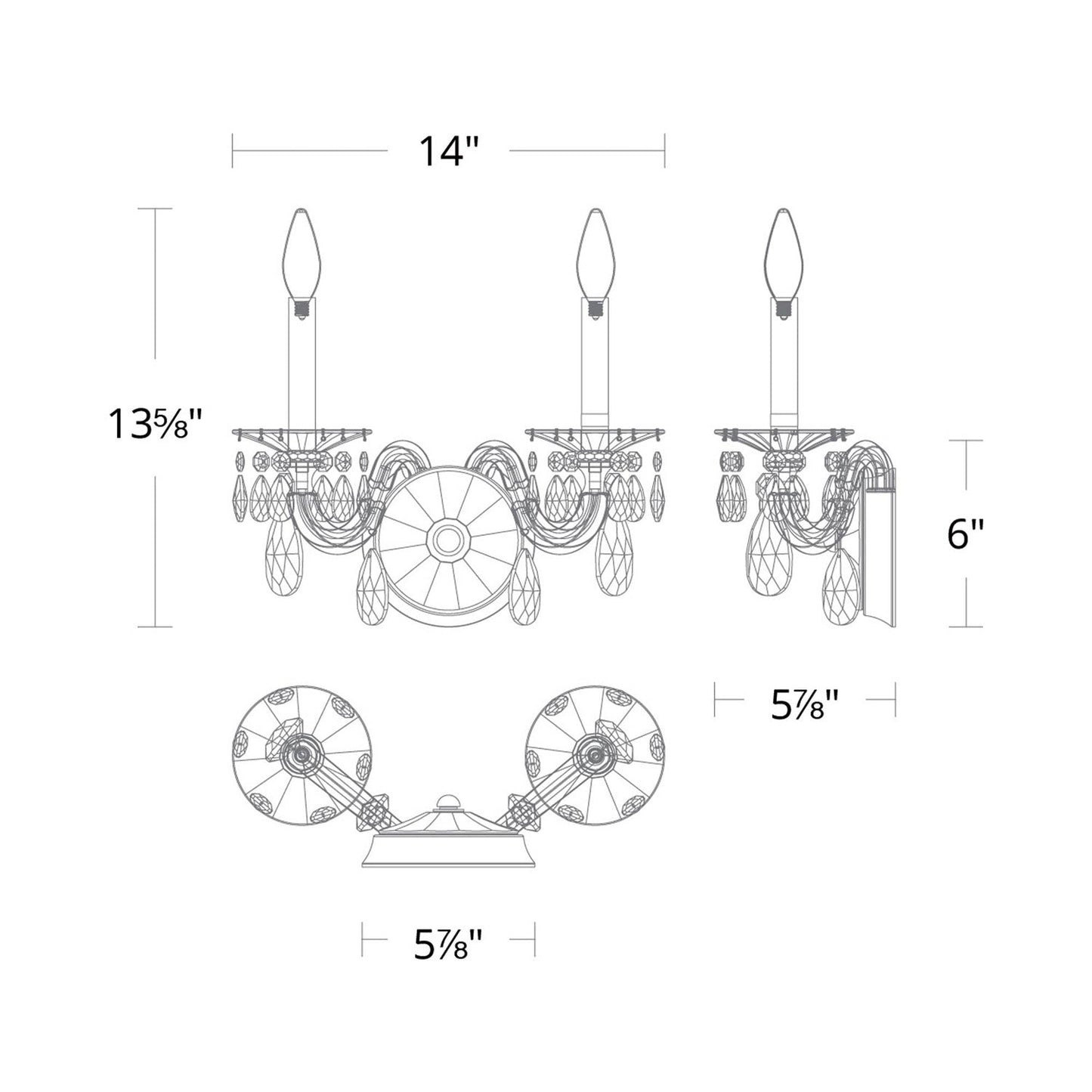 San Marco Wall Light - line drawing.