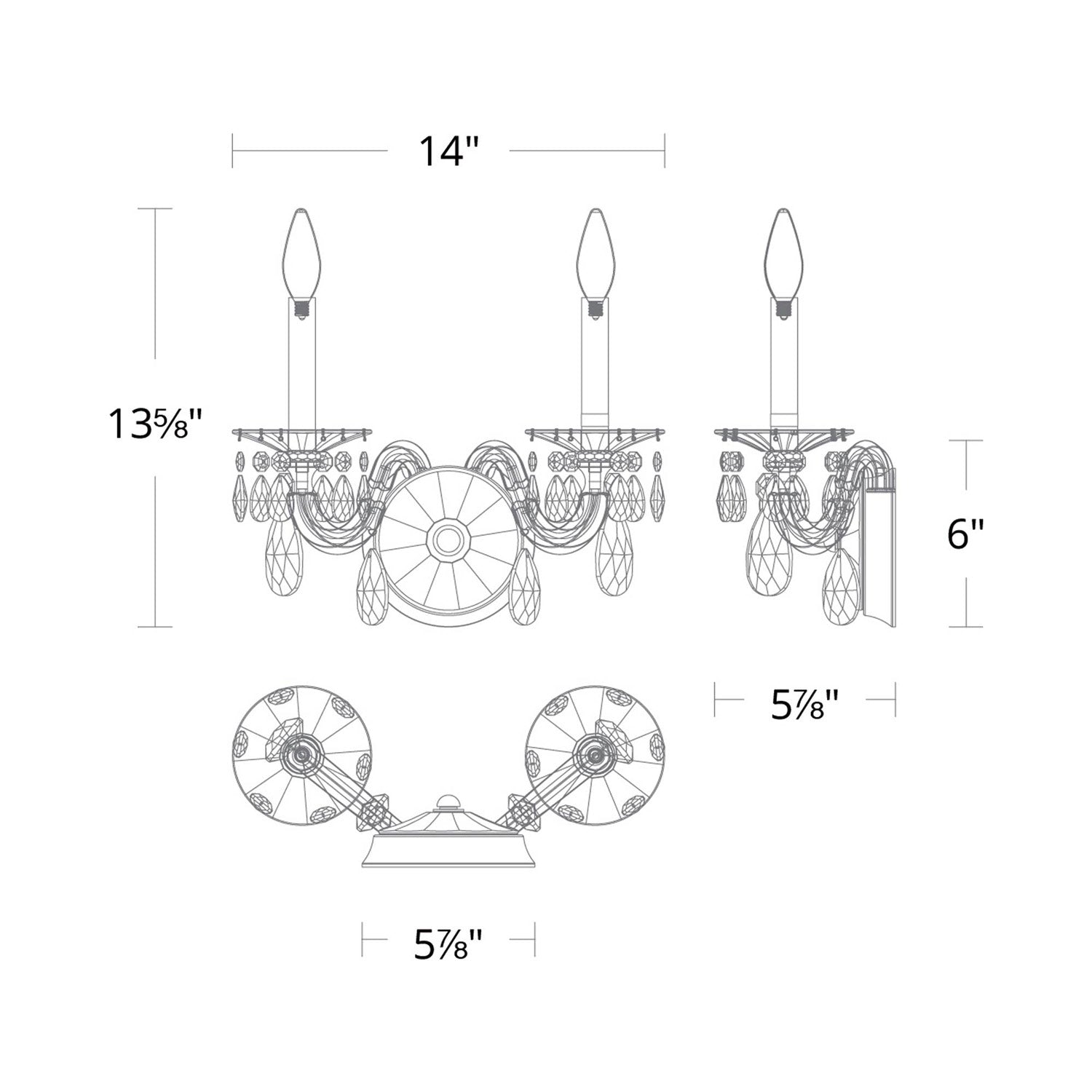 San Marco Wall Light - line drawing.