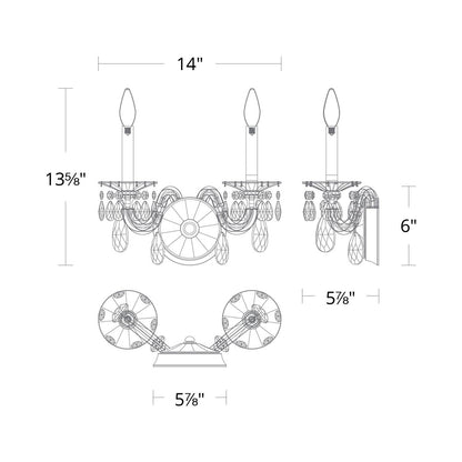 San Marco Wall Light - line drawing.