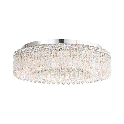 Sarella Flush Mount Ceiling Light in White (Heritage Handcut Crystal/12-Light).