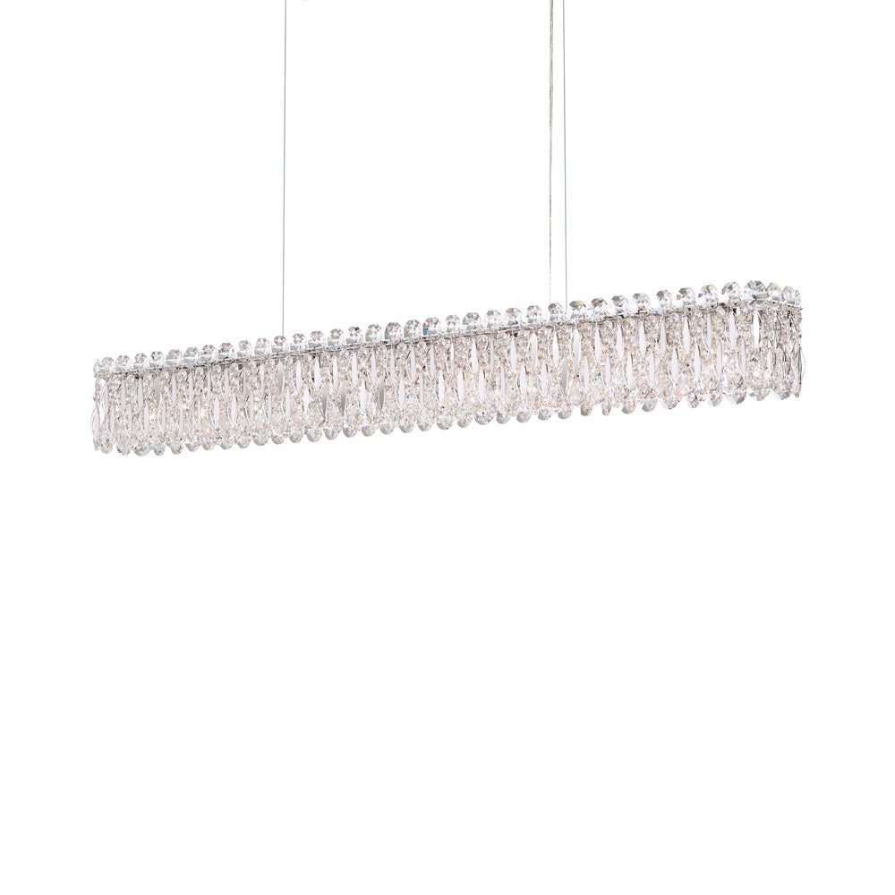 Sarella Linear Pendant Light in Polished Stainless Steel (11-Light).
