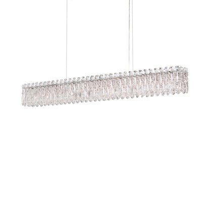 Sarella Linear Pendant Light in Polished Stainless Steel (11-Light).