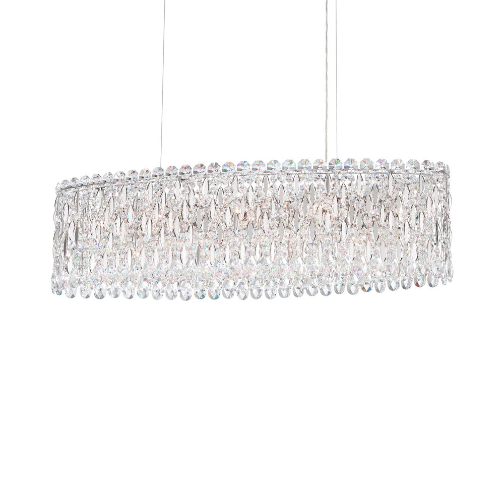 Sarella Linear Pendant Light in Polished Stainless Steel (12-Light).