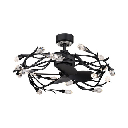 Secret Garden LED Fandelier in Black.
