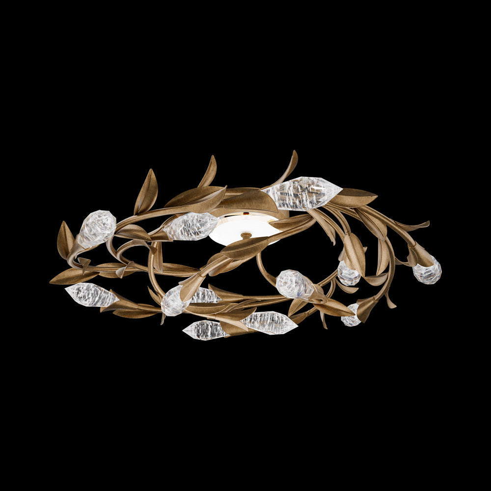 Secret Garden LED Flush Mount Ceiling Light in French Gold (26-Inch).