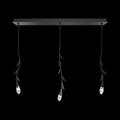 Secret Garden Linear LED Multi Light Pendant Light in Black (3-Light).