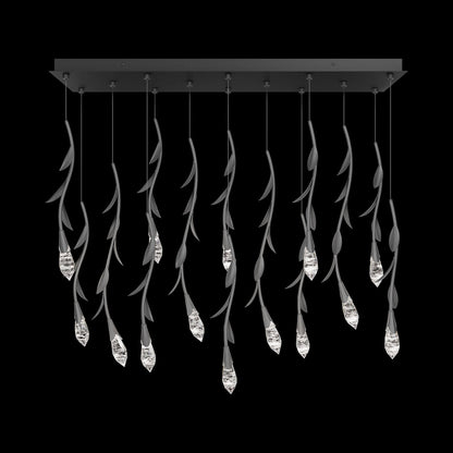 Secret Garden Linear LED Multi Light Pendant Light in Antique Pewter (14-Light).