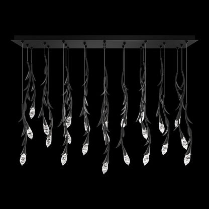 Secret Garden Linear LED Multi Light Pendant Light in Black (23-Light).