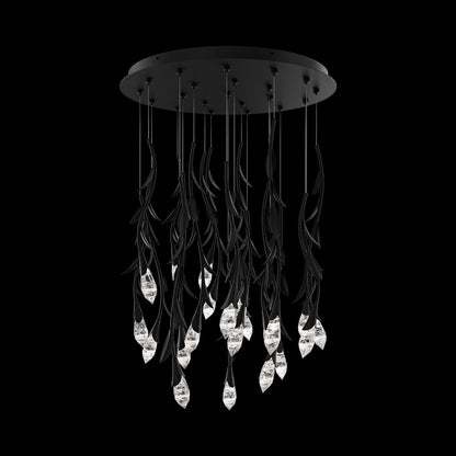 Secret Garden Round LED Multi Light Pendant Light in Black (21-Light).