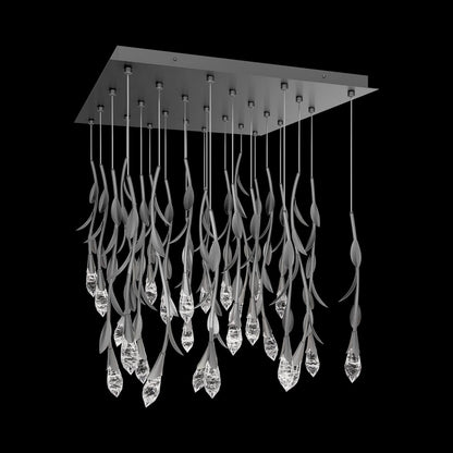 Secret Garden Square LED Multi Light Pendant Light in Antique Pewter (25-Light).