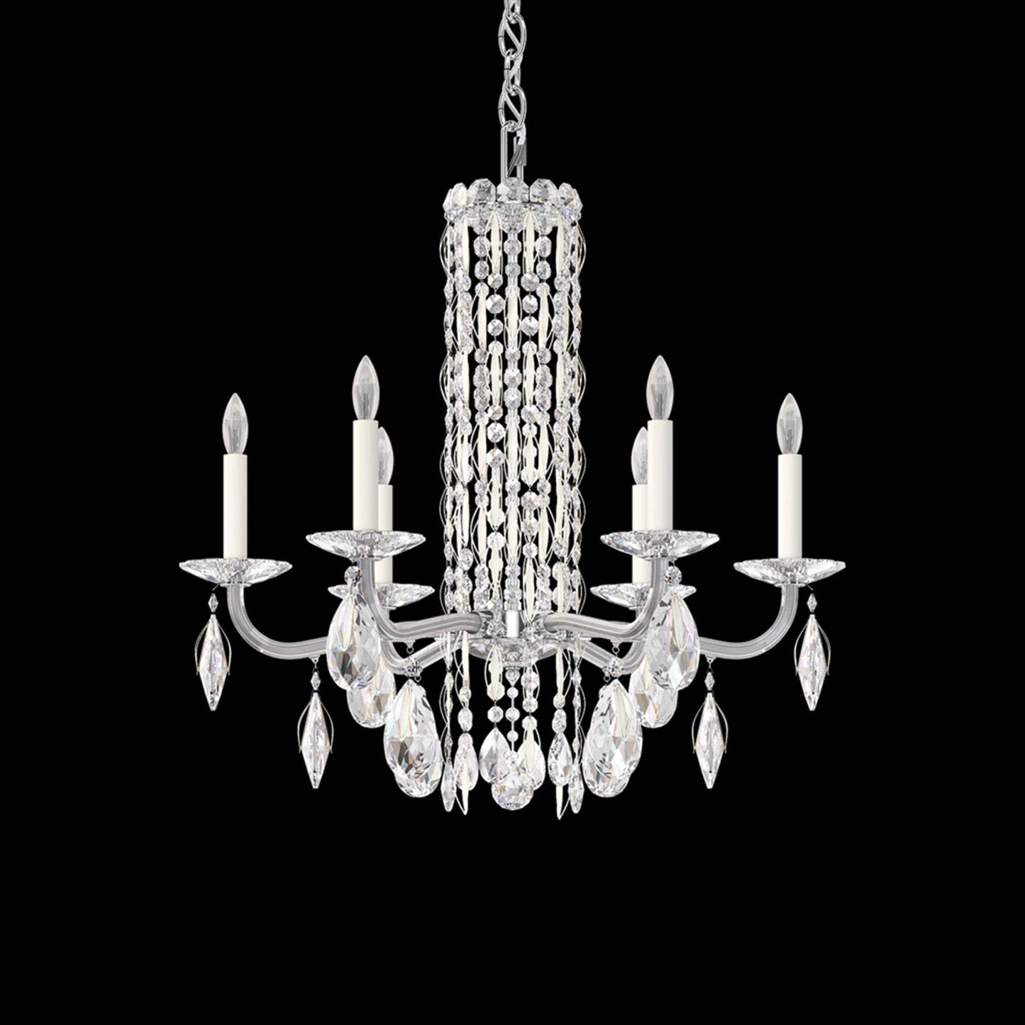 Siena Chandelier in White (Heritage Handcut Crystal/6-Light).