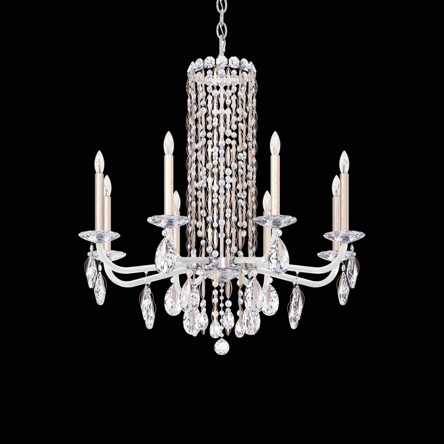 Siena Chandelier in Antique Silver (Heritage Handcut Crystal/8-Light).