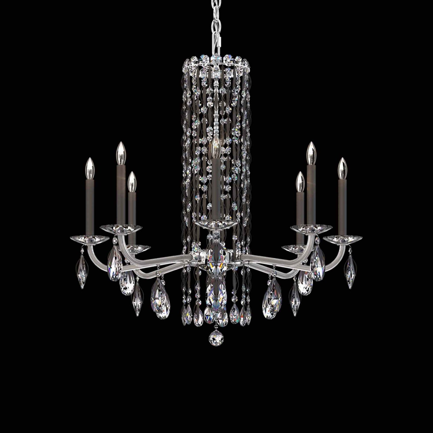 Siena Chandelier in Black (Heritage Handcut Crystal/8-Light).