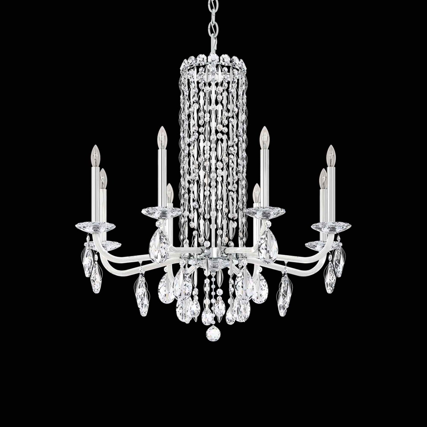 Siena Chandelier in Polished Stainless Steel (Heritage Handcut Crystal/8-Light).