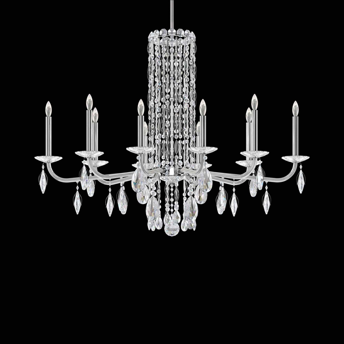 Siena Chandelier in Polished Stainless Steel (Heritage Handcut Crystal/10-Light).