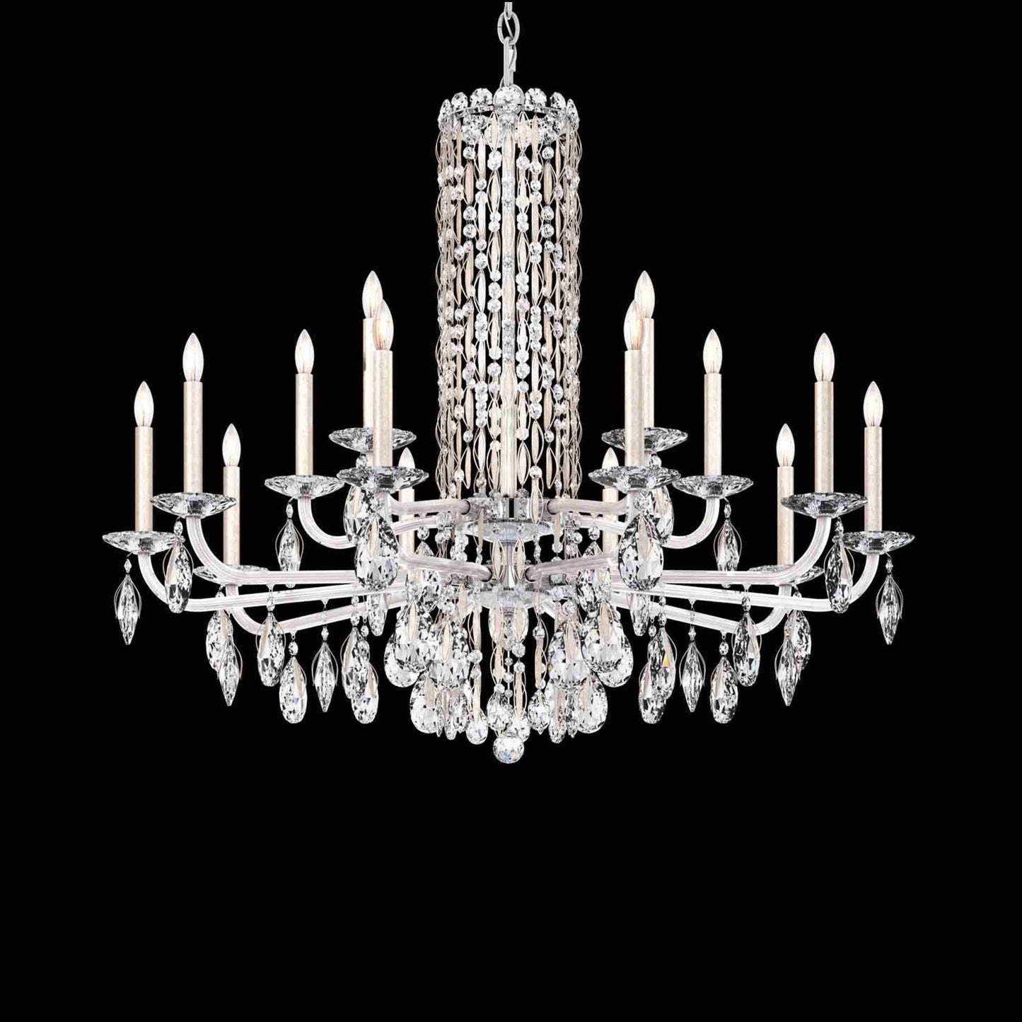 Siena Chandelier in Antique Silver (Heritage Handcut Crystal/15-Light).