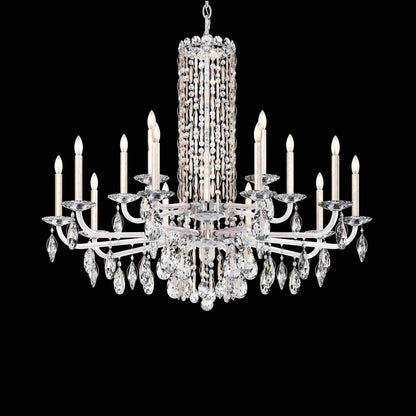 Siena Chandelier in Antique Silver (Heritage Handcut Crystal/15-Light).