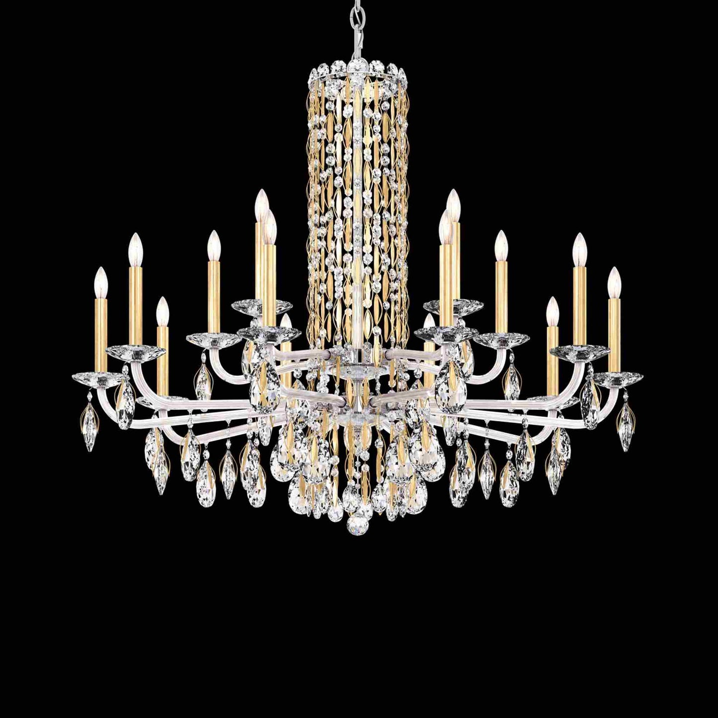Siena Chandelier in Heirloom Gold (Heritage Handcut Crystal/15-Light).