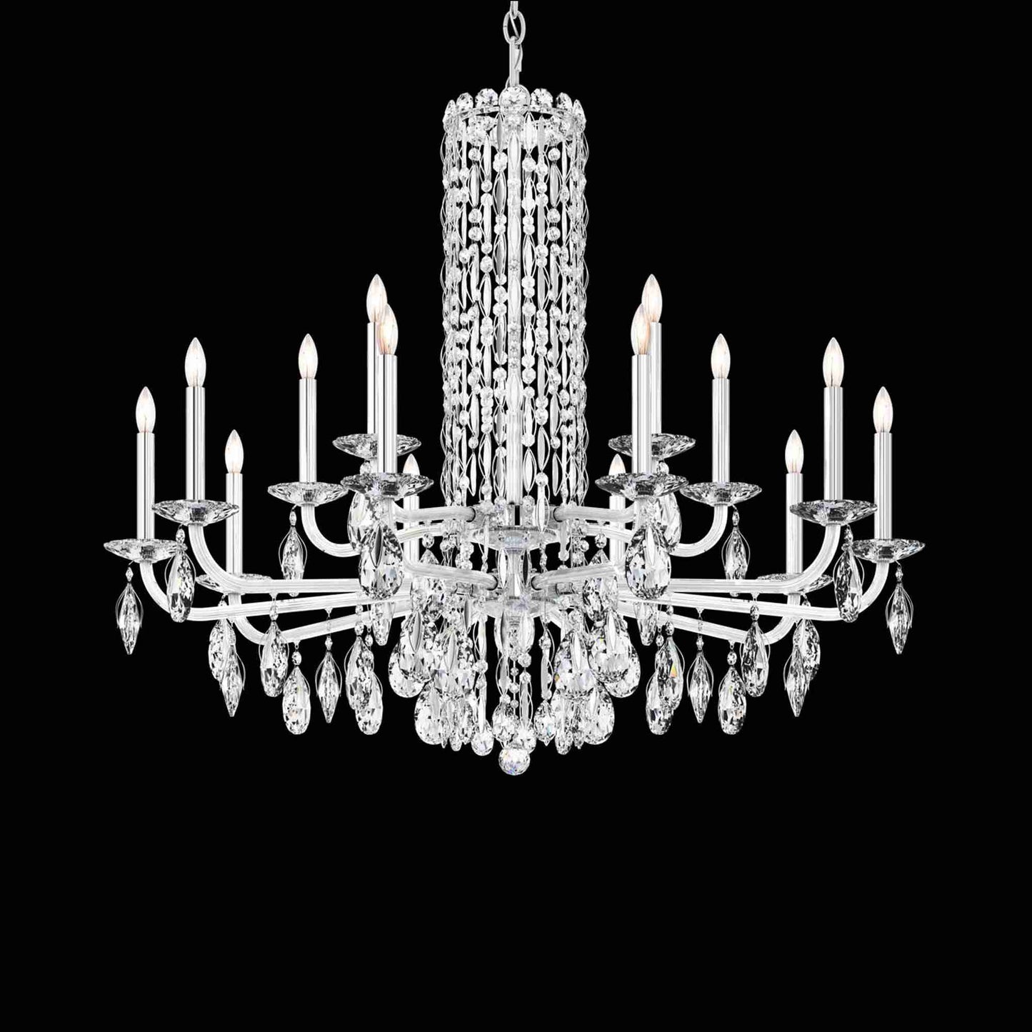 Siena Chandelier in Polished Stainless Steel (Heritage Handcut Crystal/15-Light).