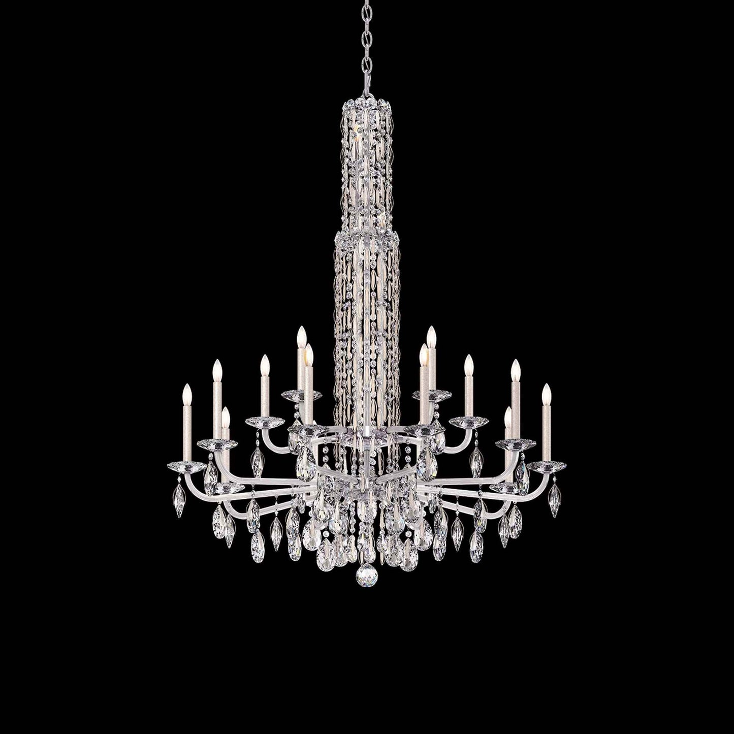 Siena Chandelier in Antique Silver (Heritage Handcut Crystal/17-Light).