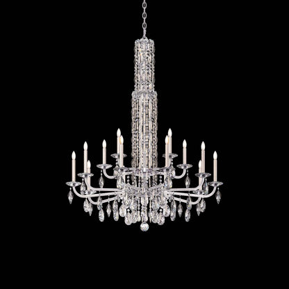 Siena Chandelier in Antique Silver (Heritage Handcut Crystal/17-Light).