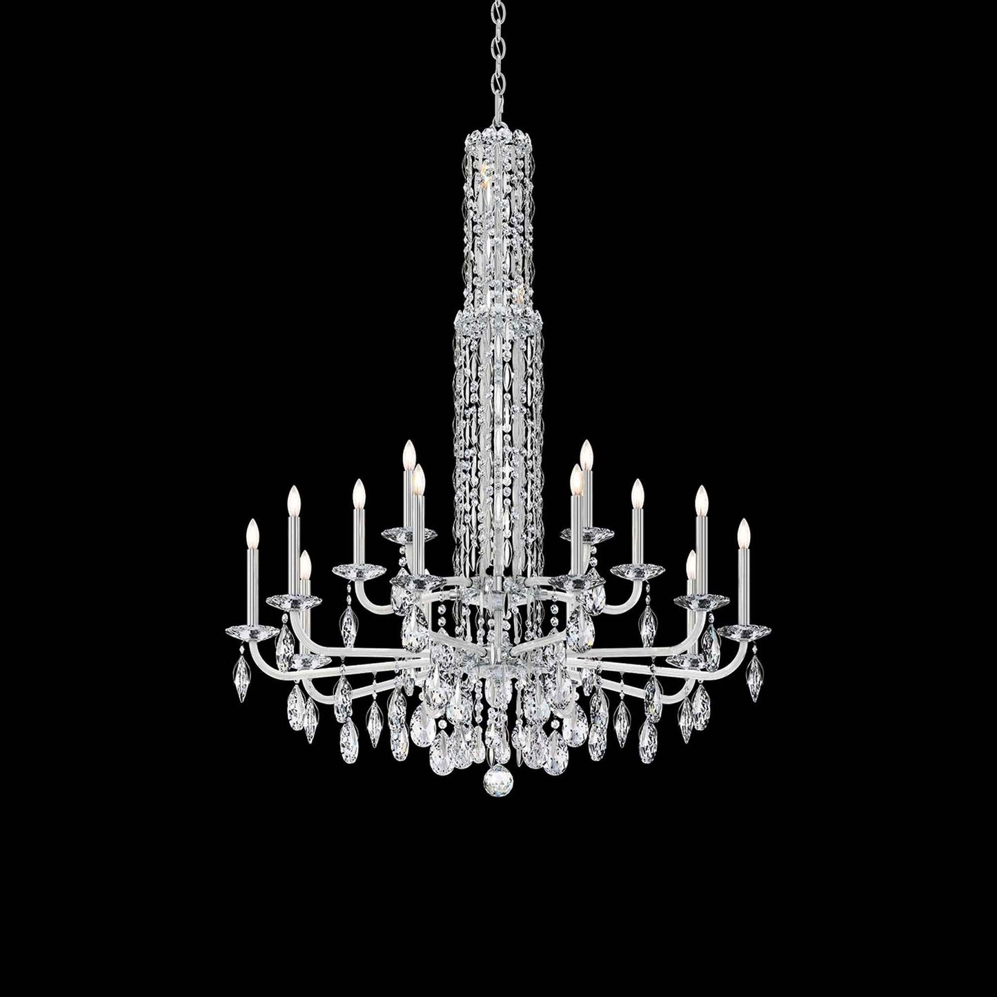 Siena Chandelier in Polished Stainless Steel (Heritage Handcut Crystal/17-Light).