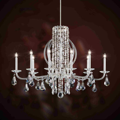 Siena Spikes Chandelier in Polished Stainless Steel (Heritage Handcut Crystal/10-Light).