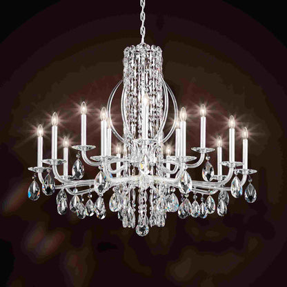 Siena Spikes Chandelier in Polished Stainless Steel (Heritage Handcut Crystal/15-Light).