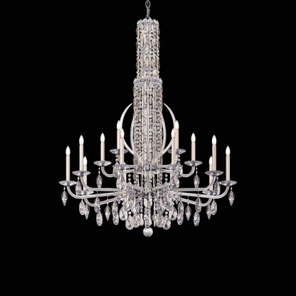 Siena Spikes Chandelier in Antique Silver (Heritage Handcut Crystal/17-Light).