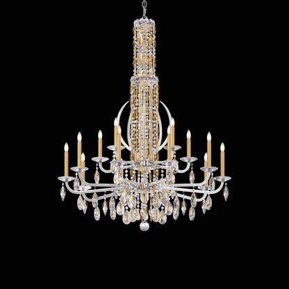 Siena Spikes Chandelier in Heirloom Gold (Heritage Handcut Crystal/17-Light).