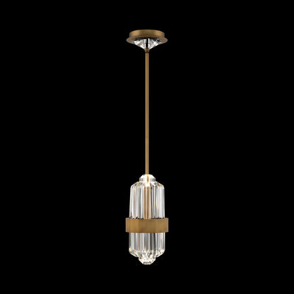 Silo Mini LED Pendant Light in Aged Brass.