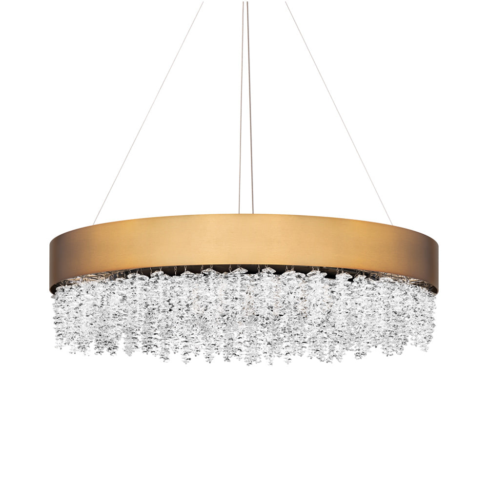 Soleil LED Pendant Light in Aged Brass.