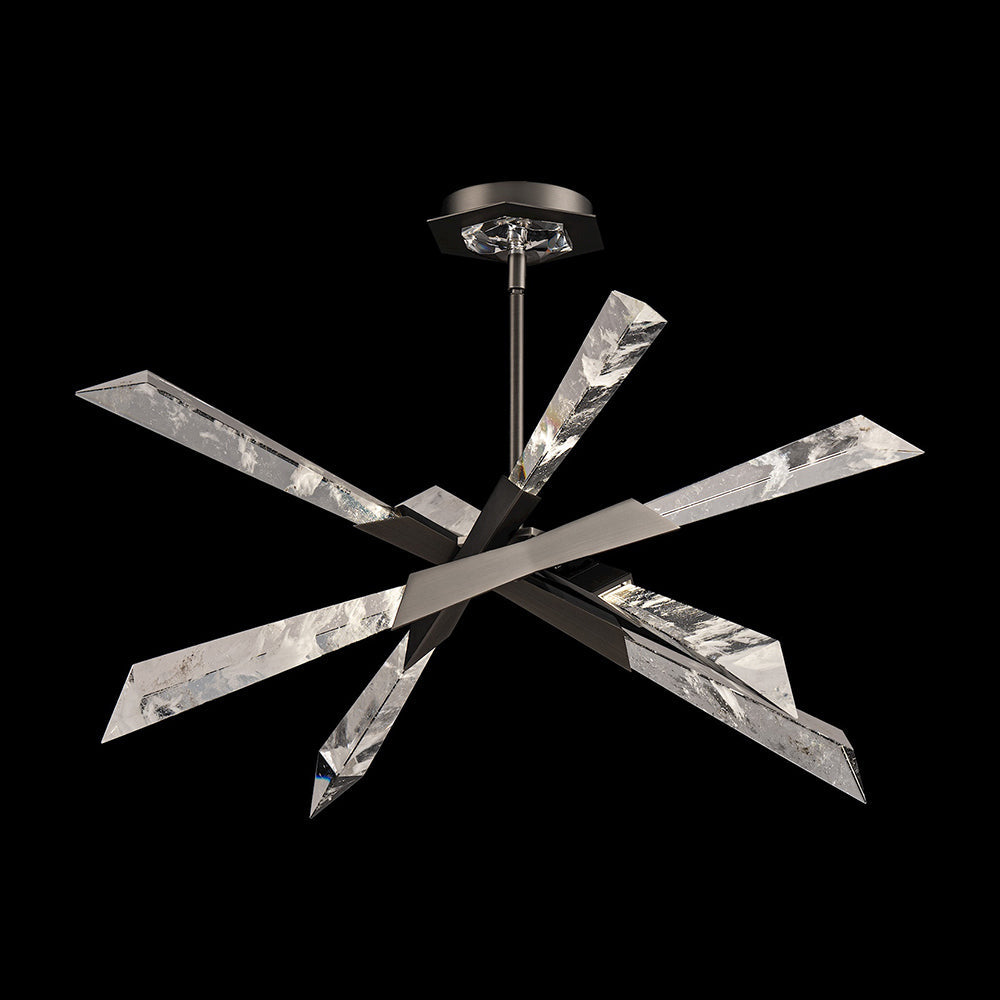 Solitude LED Semi Flush Mount Ceiling Light in Antique Nickel (18-Inch).