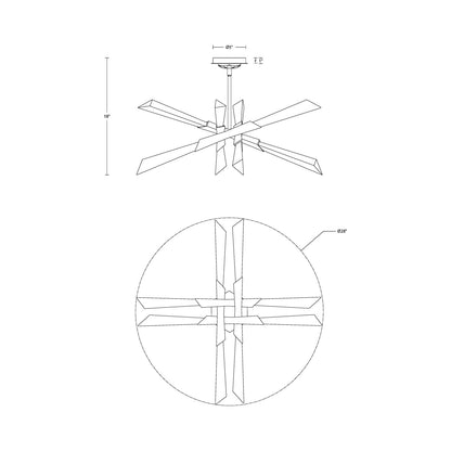 Solitude LED Semi Flush Mount Ceiling Light - line drawing.