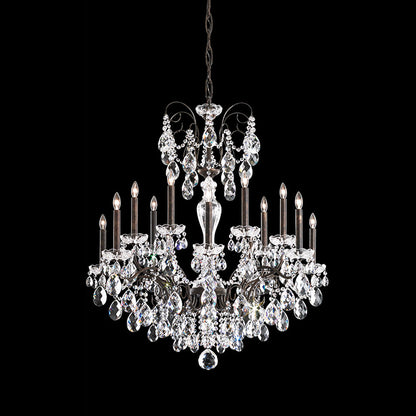 Sonatina Chandelier in Heirloom Bronze (Heritage Handcut Crystal/14-Light/39-Inch).