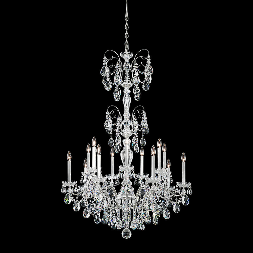 Sonatina Chandelier in Polished Silver (Heritage Handcut Crystal/14-Light/52.5-Inch).
